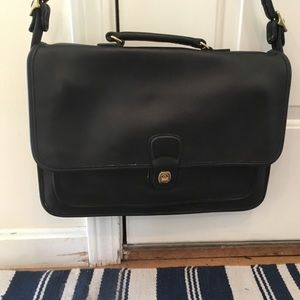 Coach Black Leather Briefcase
